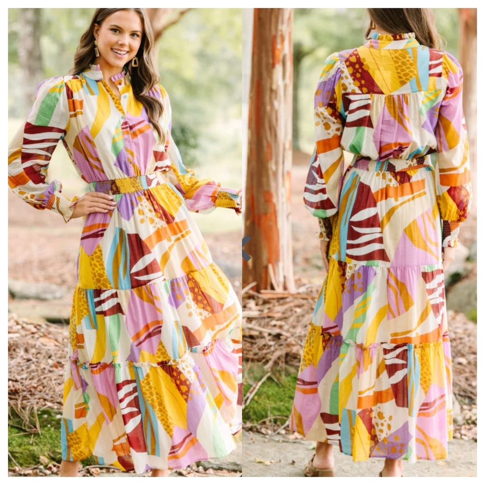 Fate Bring all your Love Lilac Purple abstract maxi dress. Flowy and light